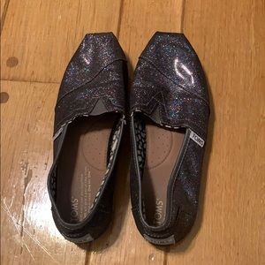 Navy Glitter Toms
